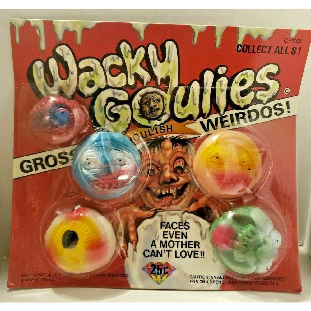 Monster Wacky Goulie Weirdos Old Gumball Vending Machine Display Card NOS 1